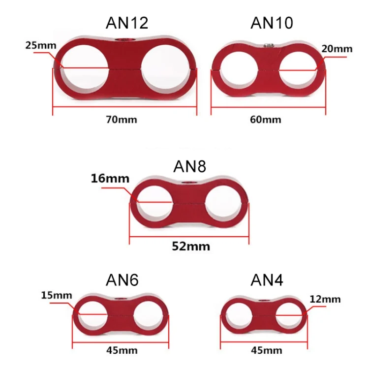 CMS25013_4.webp AN8 Automotive 2-hole High Pressure Tubing Fixing Clip Car Tubing Clamp Aluminum Alloy Clip Tubing Separator, Random Color Delivery - Image 5
