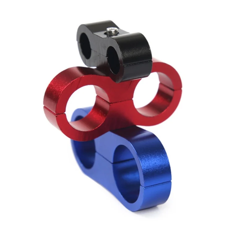 CMS25014_3.webp AN10 Automotive 2-hole High Pressure Tubing Fixing Clip Car Tubing Clamp Aluminum Alloy Clip Tubing Separator, Random Color Delivery - Image 4