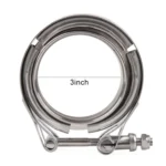 3 inch Car Turbo Exhaust Downpipe V-Band Clamp Stainless Steel 304 Flange Clamp - Image 3
