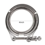 4 inch Car Turbo Exhaust Downpipe V-Band Clamp Stainless Steel 304 Flange Clamp - Image 3