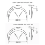 4 PCS Car Universal Fender Flares Wheel Eyebrow Black Not Painted Wheel Eyebrow - Image 4