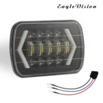 7 inch H4 DC 9V-30V 3000LM 6000K 30W IP67 8LED Lamp Beads Car Square Shape LED Headlight Lamps for Jeep Wrangler - Image 2