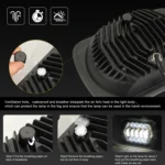 7 inch H4 DC 9V-30V 3000LM 6000K 30W IP67 8LED Lamp Beads Car Square Shape LED Headlight Lamps for Jeep Wrangler - Image 3