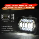 7 inch H4 DC 9V-30V 3000LM 6000K 30W IP67 8LED Lamp Beads Car Square Shape LED Headlight Lamps for Jeep Wrangler - Image 9