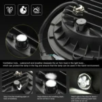 7 inch H4 / H13 DC 9V-30V 3000LM 6000K 30W IP67 4LED Lamp Beads Car Round Shape LED Headlight Lamps for Jeep Wrangler / Harley, with Angel Eye - Image 3