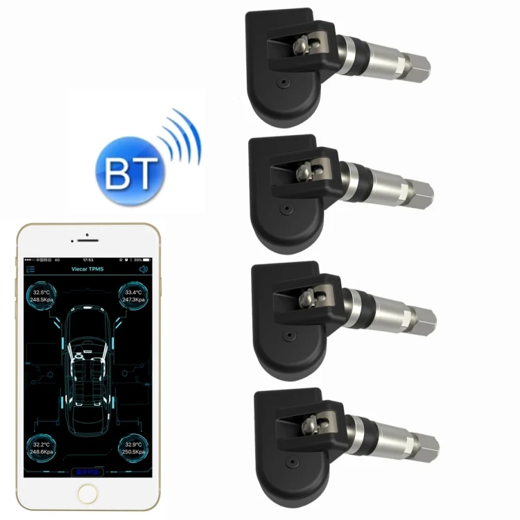 CMS2566.webp VC601 TPMS 4 Built-in Sensors Tire Pressure Monitoring Alarming System Diagnostic-tool with Bluetooth 4.0 Work on Android / iOS / iPad - Image 1