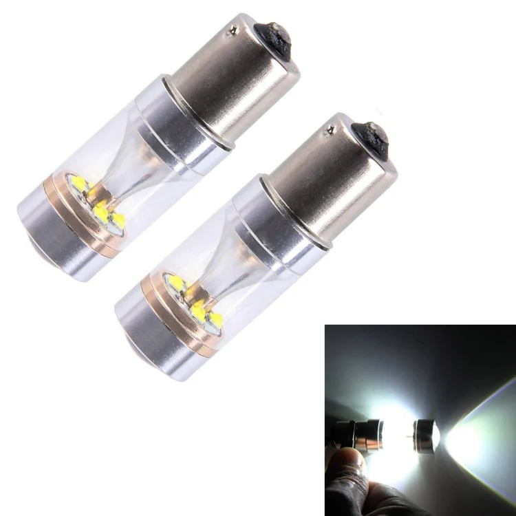 2 PCS 1156/BA15S 350LM 6000K 30W White Light 6 LED Canbus Car Reversing Light / Turn Light, DC 12V