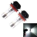 2 PCS H8/H11 30W 350 LM 6000K  White Light 6 LED Car Fog Light Bulb, DC 12V