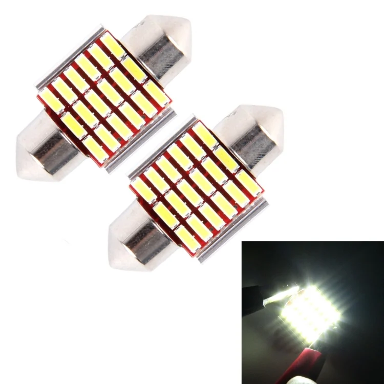 CMS2640.webp 2 PCS DC 12V 3W 31MM Bicuspid Car Door Lamps Registration Mark light Dashboard Dome Door Lights LED Reading Lamp with 18 LED SMD 3014 Lights White - Image 1