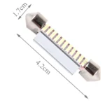 2 PCS DC 12V 6W 41MM Bicuspid Car Door Lamps Registration Mark light Dashboard Dome Door Lights LED Reading Lamp with 33 LED SMD 3014 Lights White - Image 4