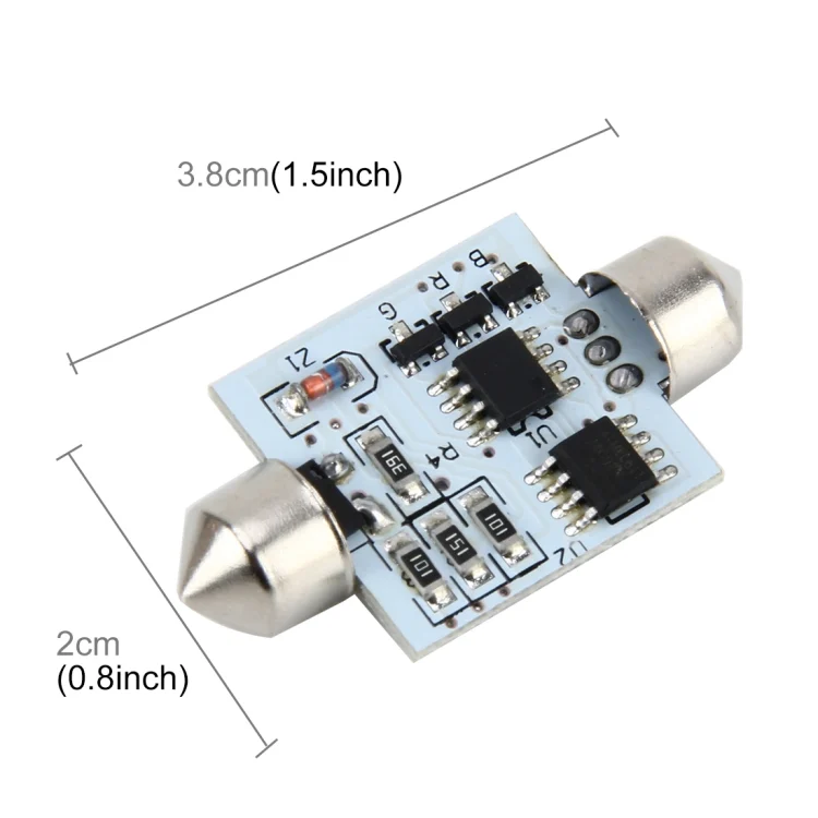 CMS2850_2.webp 2 PCS Colorful 36MM Bicuspid Remote Control Car Dome Lamp LED Reading Light with 6 LED Lights - Image 3