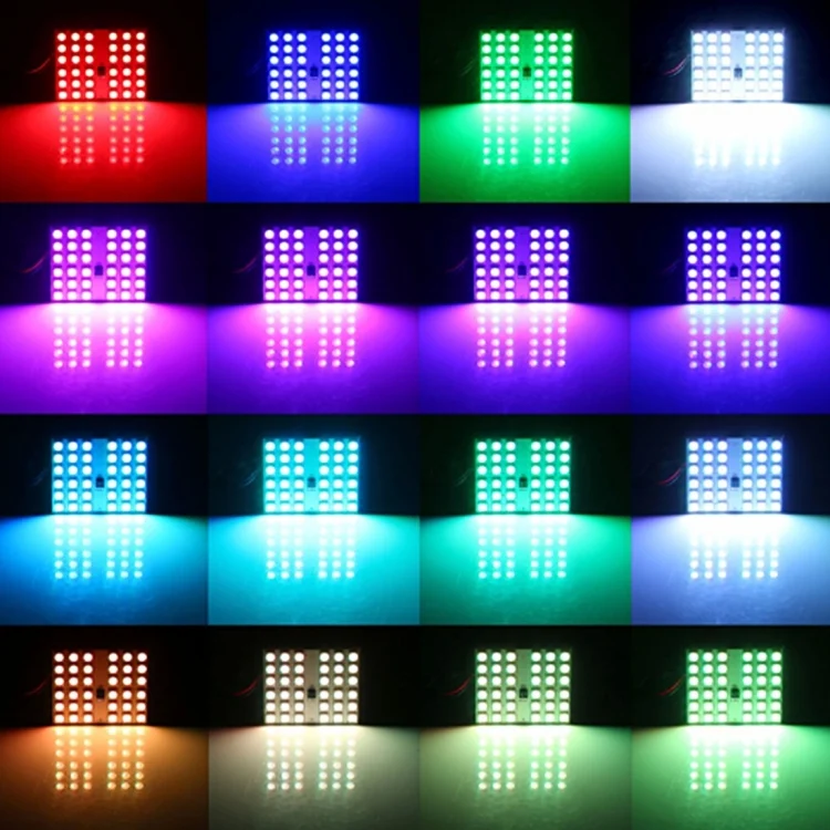 CMS2850_6.webp 2 PCS Colorful 36MM Bicuspid Remote Control Car Dome Lamp LED Reading Light with 6 LED Lights - Image 7