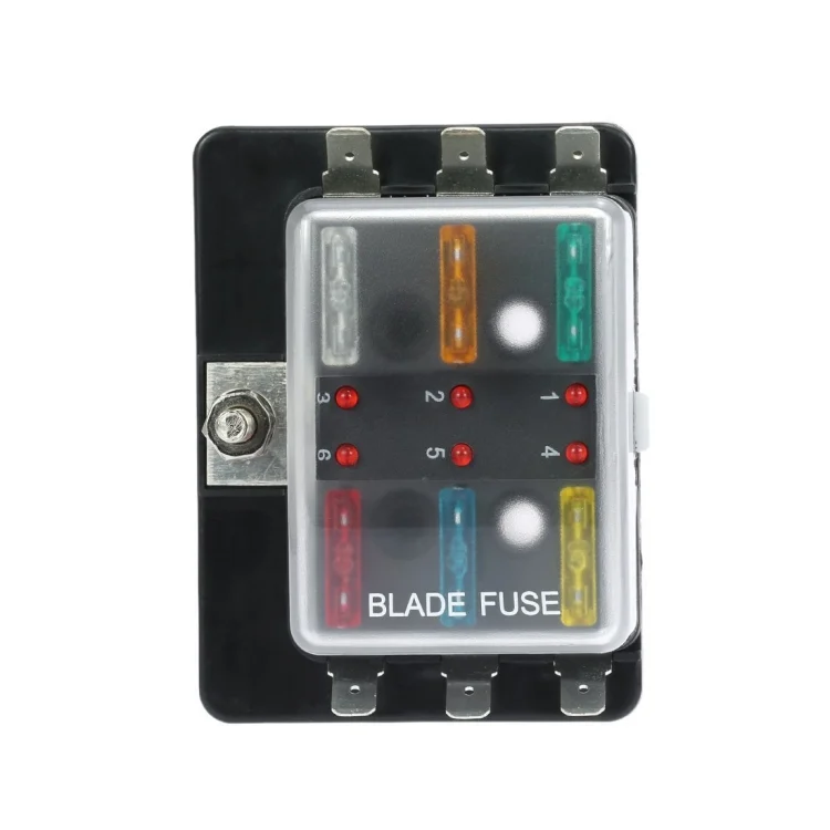 CMS2877_2.webp Universal 6 Way Fuse Box Block Fuse Holder Box Car Vehicle Circuit Automotive Blade Tool 6 Way Fuse Block, DC 10V-32V - Image 3