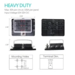 Universal 6 Way Fuse Box Block Fuse Holder Box Car Vehicle Circuit Automotive Blade Tool 6 Way Fuse Block, DC 10V-32V - Image 7