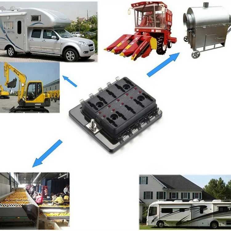 CMS2877_8.webp Universal 6 Way Fuse Box Block Fuse Holder Box Car Vehicle Circuit Automotive Blade Tool 6 Way Fuse Block, DC 10V-32V - Image 9
