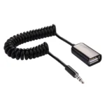 3.5mm Male to USB 2.0 Female Audio Converter Retractable Coiled Cable for Car MP3 Speaker U Disk, Length: 1m - Image 2