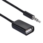 3.5mm Male to USB 2.0 Female Audio Converter Retractable Coiled Cable for Car MP3 Speaker U Disk, Length: 1m - Image 3