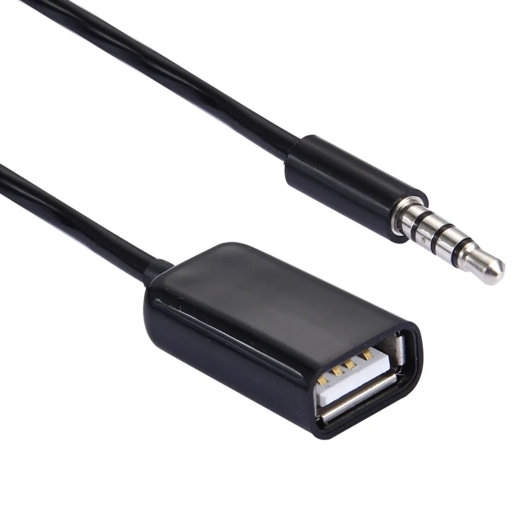 CMS2996B_2.webp 3.5mm Male to USB 2.0 Female Audio Converter Retractable Coiled Cable for Car MP3 Speaker U Disk, Length: 1m - Image 3