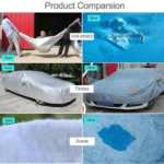 Aluminum Film PEVA Cotton Wool Anti-Dust Waterproof Sunproof Anti-frozen Anti-scratch Heat Dissipation SUV Car Cover with Warning Strips, Fits Cars up to 4.8m(187 inch) in Length - Image 7