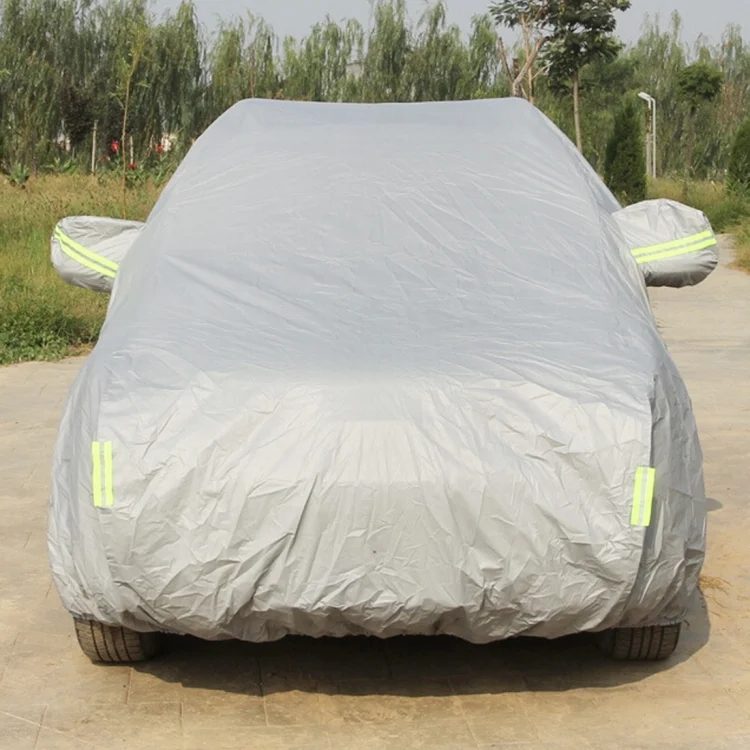 CMS30031.webp Oxford Cloth Anti-Dust Waterproof Sunproof Flame Retardant Breathable Indoor Outdoor Full Car Cover Sun UV Snow Dust Resistant Protection SUV Car Cover with Warning Strips, Fits Cars up to 4.7m(183 inch) in Length - Image 1
