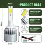 2pcs 880/881 18W 1800LM 6000K Waterproof IP68 Car Auto LED Headlight with 2 COB LED Lamps, DC 9-36V - Image 3