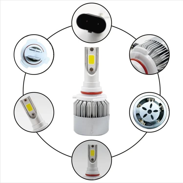 CMS3037WL_4.webp 2pcs 9005 18W 1800LM 6000K Waterproof IP68 Car Auto LED Headlight with 2 COB LED Lamps, DC 9-36V - Image 5