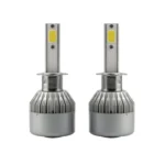 2pcs H1 18W 1800LM 6000K Waterproof IP68 Car Auto LED Headlight with 2 COB LED Lamps, DC 9-36V - Image 2