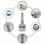 2pcs H1 18W 1800LM 6000K Waterproof IP68 Car Auto LED Headlight with 2 COB LED Lamps, DC 9-36V - Image 5