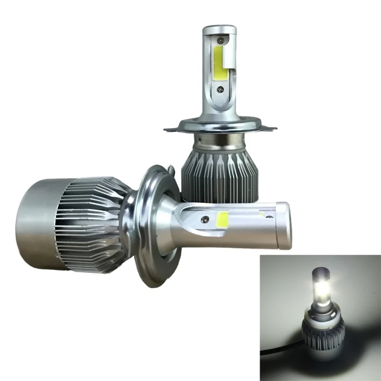 CMS3042WL.webp 2pcs H4 18W 1800LM 6000K Waterproof IP68 Car Auto LED Headlight with 2 COB LED Lamps, DC 9-36V - Image 1