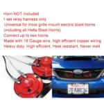 12V Horn Wiring Harness Relay Kit for Car Truck Grille Mount Blast Tone Horns - Image 7