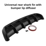 Universal Car Rear Bumper Lip Diffuser 6 Shark Fin Style Black ABS, Size: 67cm - Image 2