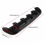 Universal Car Rear Bumper Lip Diffuser 6 Shark Fin Style Black ABS, Size: 67cm - Image 3