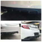 Universal Car Rear Bumper Lip Diffuser 6 Shark Fin Style Black ABS, Size: 67cm - Image 6