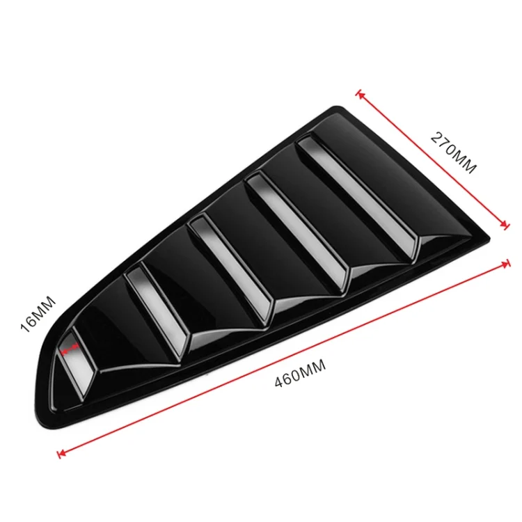 CMS3087_2.webp 2 PCS Carbon Fiber Painted Panel Side Window Louver Cover Cooling Panel Trim Set for Ford Mustang 2015-2018 - Image 3