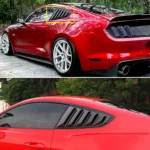 2 PCS Carbon Fiber Painted Panel Side Window Louver Cover Cooling Panel Trim Set for Ford Mustang 2015-2018 - Image 5
