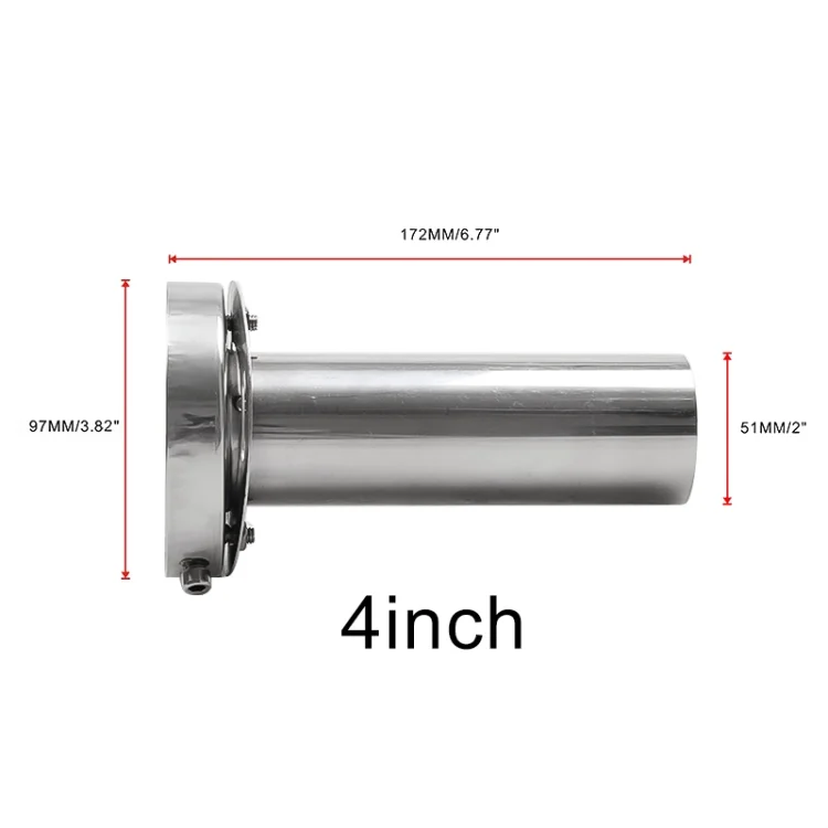 CMS30942_3.webp 4 inch Universal Car 304 Stainless Steel Exhaust Pipe Muffler Unadjustable Tail Muffler Tip - Image 4