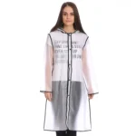 EVA Edging Conjoined Poncho Edge Design Transparent Hat Brim Rain Covers Waterproof Outdoor Raincoat, Size: L, Suitable for 150-170cm Height(Black)