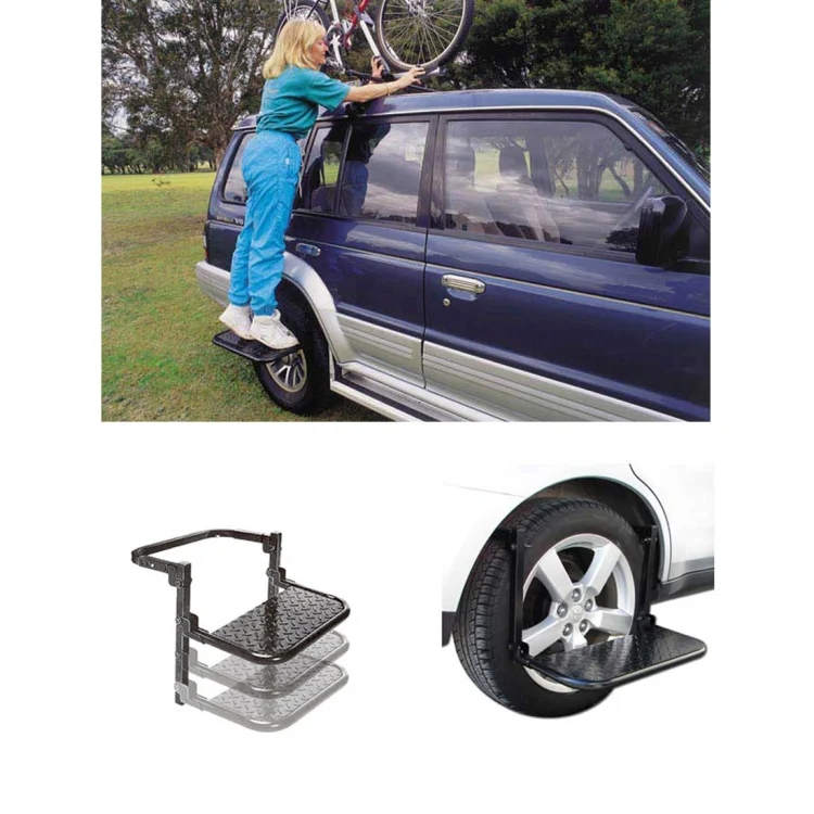 CMS3284_4.webp Portable Folding Car Stairs Tyre Mount Steps Ladder for Pickup Trucks, Truck, SUV - Image 5