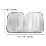 Silver Aluminum Foil Sun Shade Car Windshield Visor Cover Block Front Window Sunshade UV Protect, Size: 130 x 60cm - Image 2