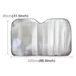 Silver Aluminum Foil Sun Shade Car Windshield Visor Cover Block Front Window Sunshade UV Protect, Size: 220 x 80cm - Image 2