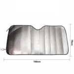 Silver Aluminum Foil Sun Shade Car Windshield Visor Cover Block Front Window Sunshade UV Protect, Size: 140 x 70cm - Image 2