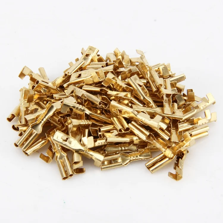 CMS3370_5.webp 100 PCS 2.8mm Speaker Cable Spade Plug Connector Gold Plated Copper Speaker Cable Terminal - Image 6