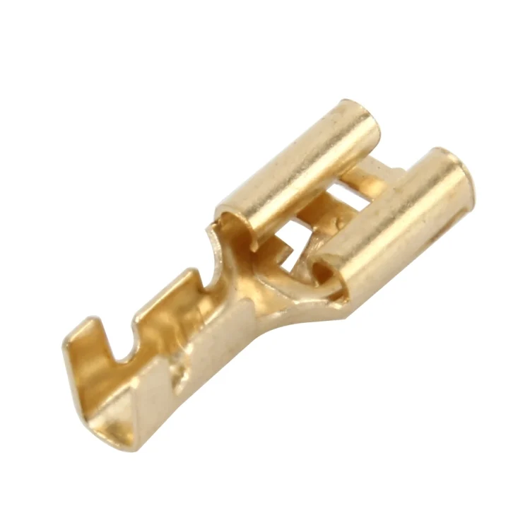CMS3371_3.webp 100 PCS 6.3mm Cable Spade Plug Connector Gold Plated Copper Cable Terminal DIY Terminal Connectors - Image 4