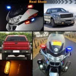 DC 12V-24V 2W 12LEDs SMD-2835 Lamps 17 Flash Patterns 3 Lines Car Flash Lamp Waterproof Car Truck Emergency Strobe Flash Warning Light, Cable Length: 90cm - Image 2