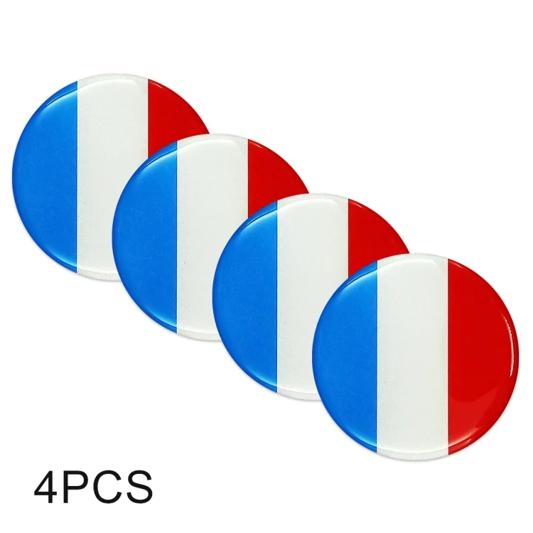CMS35824_4.webp 4 PCS Car-Styling France Flag Pattern Metal Wheel Hub Decorative Sticker, Diameter: 5.8cm - Image 5