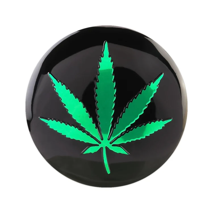 CMS35830_1.webp 4 PCS Car-Styling Green Leaves Pattern Metal Wheel Hub Decorative Sticker, Diameter: 5.8cm - Image 2