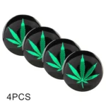 4 PCS Car-Styling Green Leaves Pattern Metal Wheel Hub Decorative Sticker, Diameter: 5.8cm - Image 5