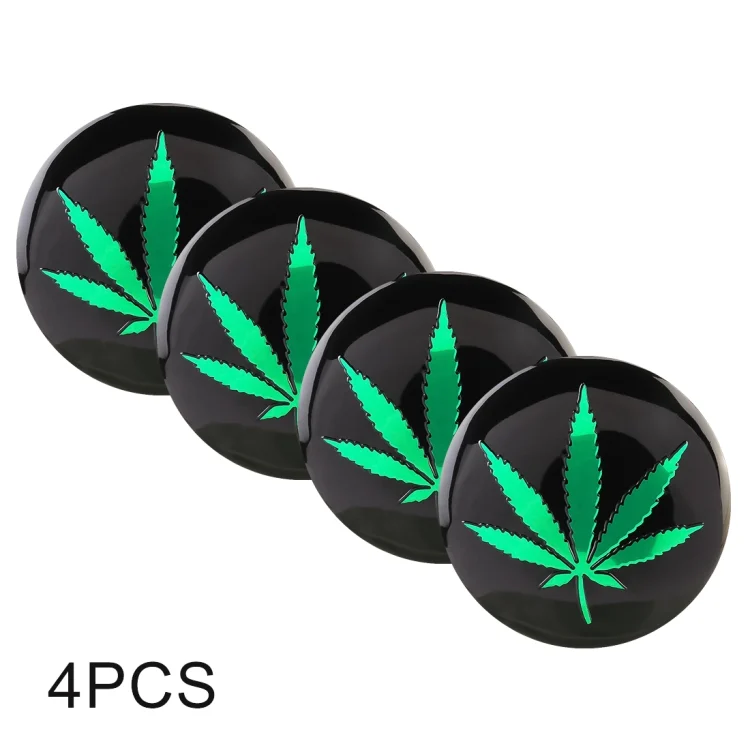 CMS35830_4.webp 4 PCS Car-Styling Green Leaves Pattern Metal Wheel Hub Decorative Sticker, Diameter: 5.8cm - Image 5
