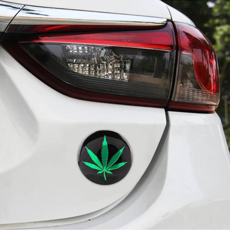 CMS35830_5.webp 4 PCS Car-Styling Green Leaves Pattern Metal Wheel Hub Decorative Sticker, Diameter: 5.8cm - Image 6