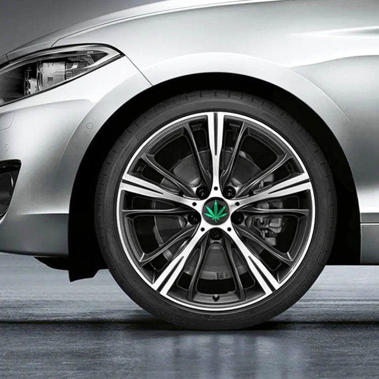 CMS35830_6.webp 4 PCS Car-Styling Green Leaves Pattern Metal Wheel Hub Decorative Sticker, Diameter: 5.8cm - Image 7